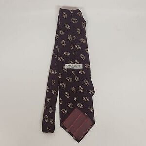 Giorgio Armani Cravatte 100% silk tie. Made in Italy. Burgundy & Yellow